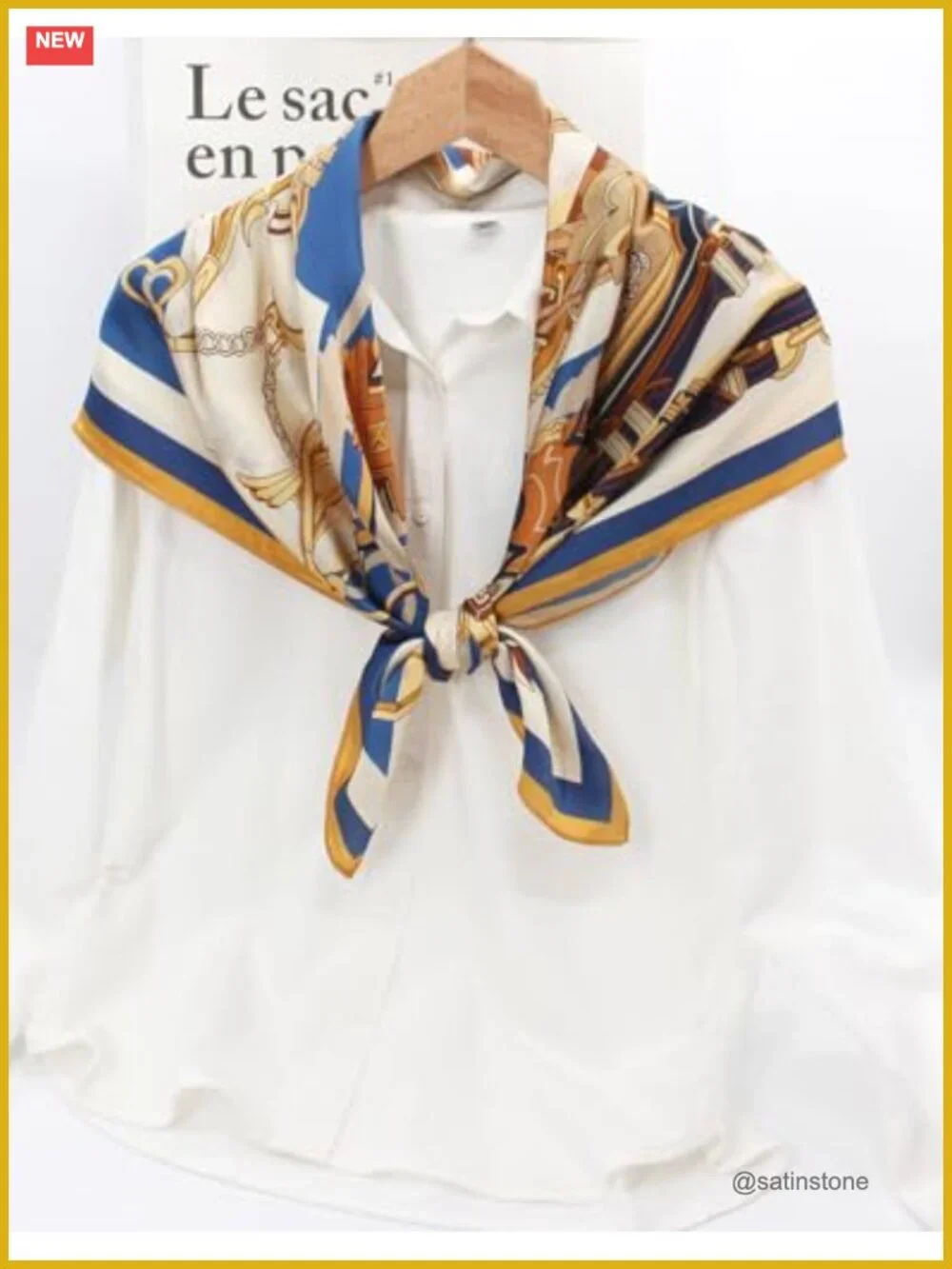 100% Mulberry Silk Scarf 35x35 Square Hair Wrap Gift